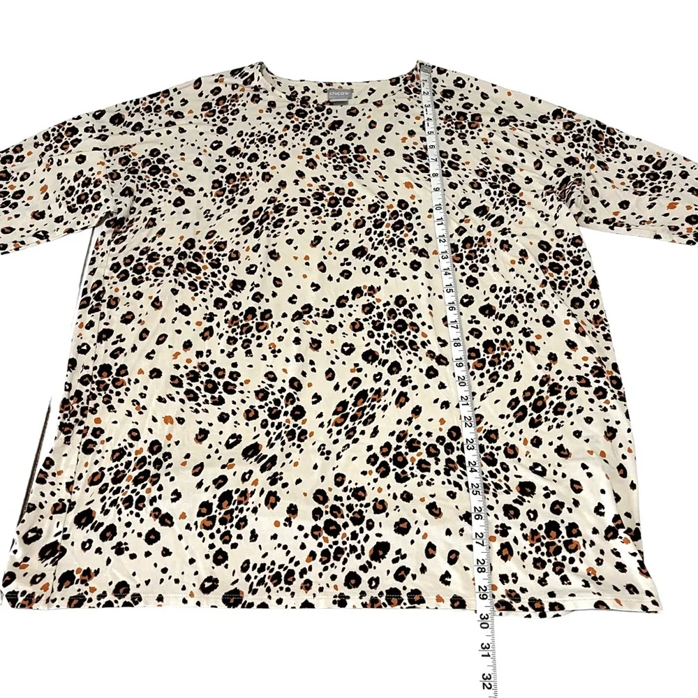 Chico’s Leopard Print Tunic Top Size XL - Picture 10 of 15
